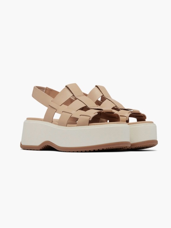 Sorel Shoes - Sorel Dayspring Slingback Beige Platform  Leather Sandal Size 10.5 NIB